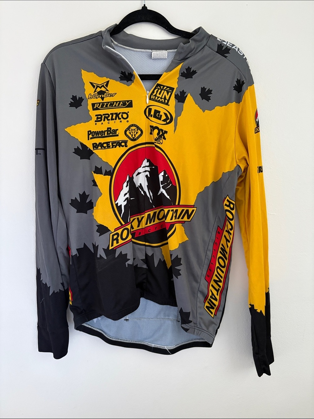 Rocky Mounty Men's Long Sleeve Cycling Jersey - Yellow & Gray